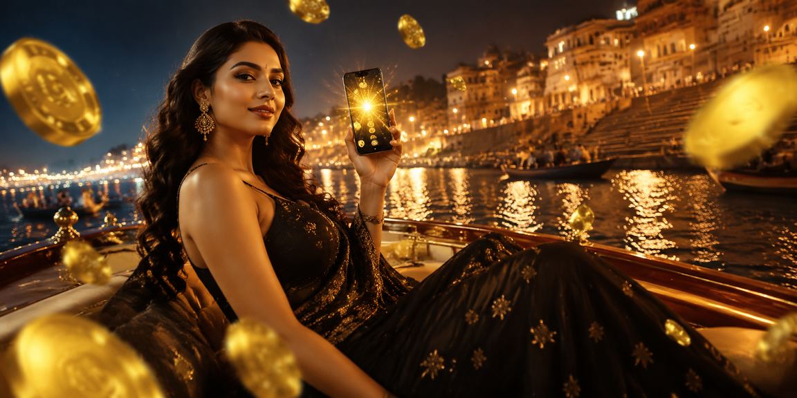 Varanasi ghat at dawn with sports betting enthusiast
